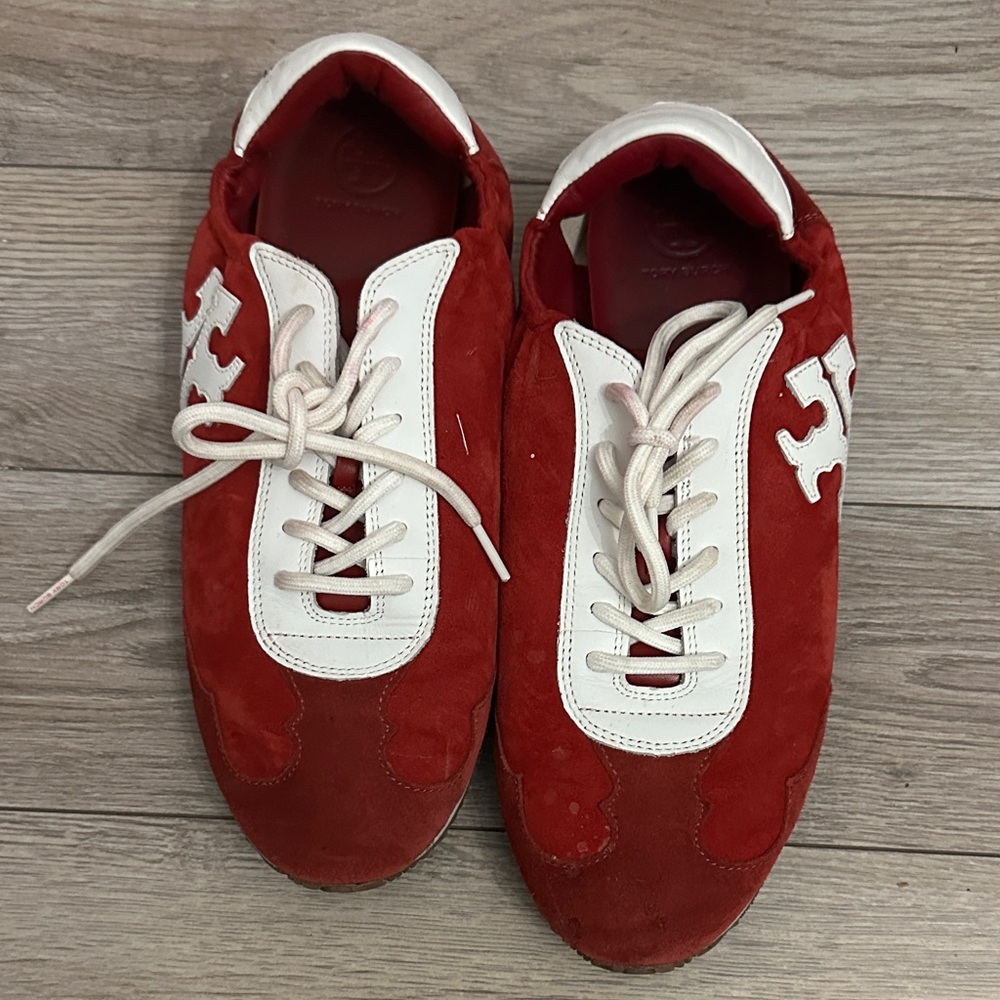 Tory Burch Red and White Women's Sneakers